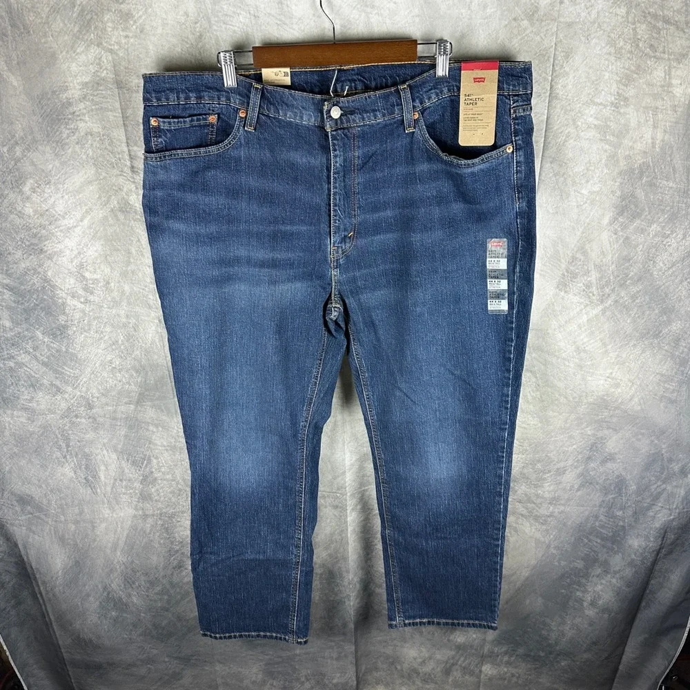 Levis 541 Athletic Taper Jeans Mens 44x32 Blue Denim Big & Tall Eco Ease Stretch